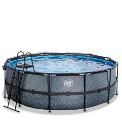 Stone Pool ø427x122cm mit Sandfilterpumpe, Abdeckung und Wärmepumpe versch. Ausführungen ^ Exit