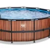 Exit Toys EXIT Wood Pool ø450x122cm mit Filterpumpe - braun Clearance