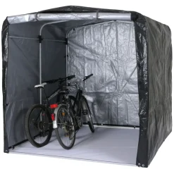 Fahrradgarage -N61, Foliengarage Aufbewahrungsgarage Garagenzelt, Alu UV-Schutz wasserfest, 201x201x201cm ~ anthrazit ^ MCW Hot