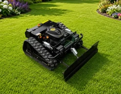 FM-Solar Ferngesteuerter Motor-Rasenmäher CW-500 Schwarz Böschungsmäher mit Schneepflug Best