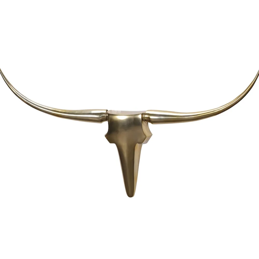 Finebuy Deko Geweih Bull L Aluminium Deisgn Hörner 125 cm Wanddekoration Sale