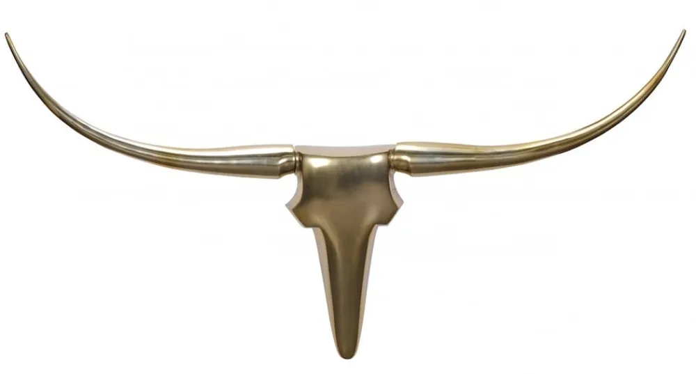 Finebuy Deko Geweih Bull L Aluminium Deisgn Hörner 125 cm Wanddekoration Sale