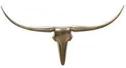 Finebuy Deko Geweih Bull L Aluminium Deisgn Hörner 125 cm Wanddekoration Sale