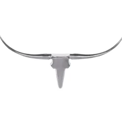 Deko Geweih Bull M Aluminium Design Hörner 100cm Wanddekoration Silber ^ Finebuy Discount