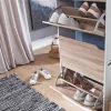 Finebuy Schuhkipper 4 Fächer 24 Paar Schuhe Schuhkommode Schuhschrank Sonoma Clearance