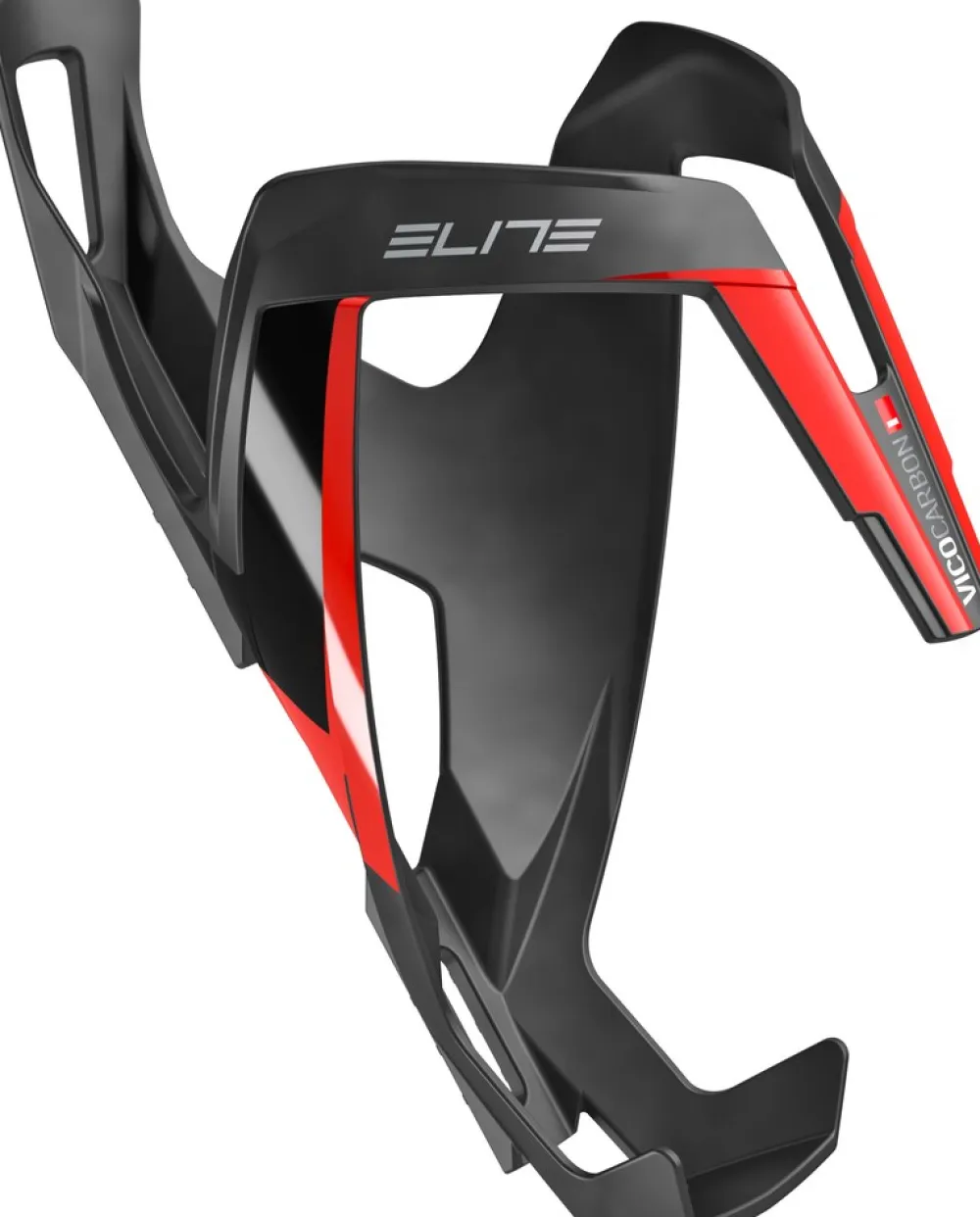 Elite Flaschenhalter Vico Carbon, Schwarz/Rot