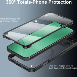 Wigento Für Apple iPhone 17 Air MagSafe Ring Full Body 360 Grad TPU Hülle Grün Sale