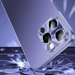 Für Apple iPhone 16 Feinmattes Metall Optik Design Handy Hülle Schwarz ^ Wigento Online