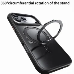 Für Apple iPhone 17 Pro Frosted Ring MagSafe TPU + PC Hülle Schwarz ^ Wigento Hot