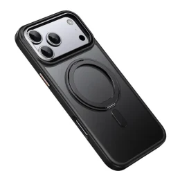 Für Apple iPhone 17 Pro Frosted Ring MagSafe TPU + PC Hülle Schwarz ^ Wigento Hot