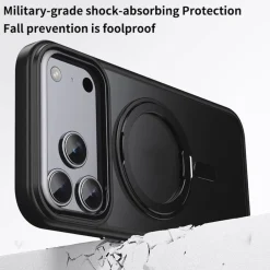 Für Apple iPhone 17 Pro Frosted Ring MagSafe TPU + PC Hülle Schwarz ^ Wigento Hot