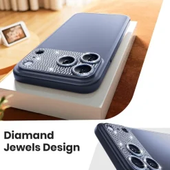 Für Apple iPhone 17 Pro Kamera Diamant Design Schutz Metall Blau ^ Wigento Discount