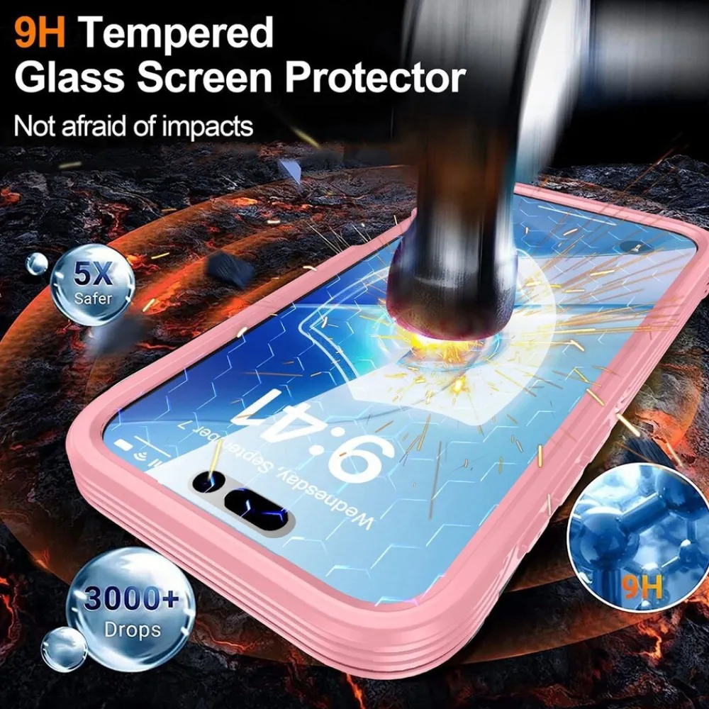 Für Apple iPhone 17 Pro MagSafe Full Body Hybrid Tasche Bumper Rosa ^ Wigento Clearance