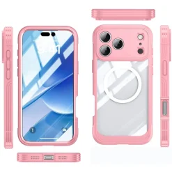 Für Apple iPhone 17 Pro MagSafe Full Body Hybrid Tasche Bumper Rosa ^ Wigento Clearance