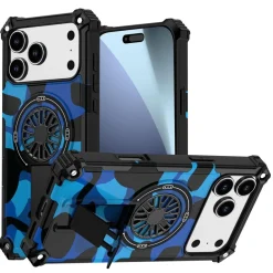 Wigento Für Apple iPhone 17 Pro Max Camouflage MagSafe Ring Kickstand Hülle