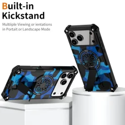 Wigento Für Apple iPhone 17 Pro Max Camouflage MagSafe Ring Kickstand Hülle