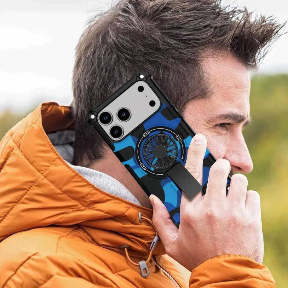 Wigento Für Apple iPhone 17 Pro Max Camouflage MagSafe Ring Kickstand Hülle