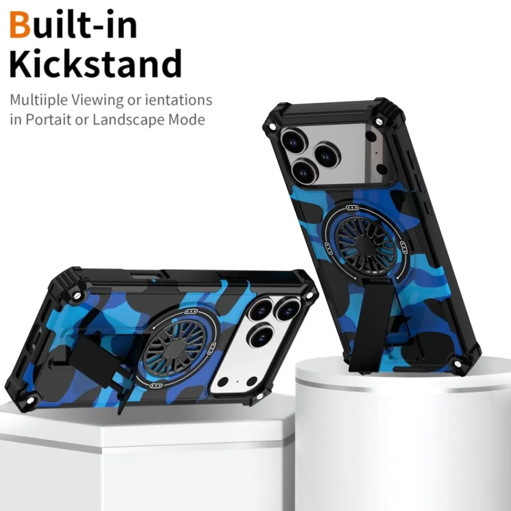 Wigento Für Apple iPhone 17 Pro Max Camouflage MagSafe Ring Kickstand Hülle