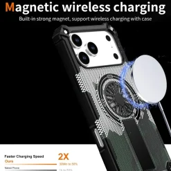 Wigento Für Apple iPhone 17 Pro Max Camouflage MagSafe Ring Kickstand Hülle Clearance