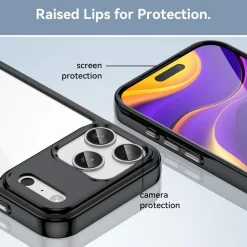 Für Apple iPhone 17 Pro Max Colorful TPU / Acryl Schutz Hülle Schwarz ^ Wigento Sale