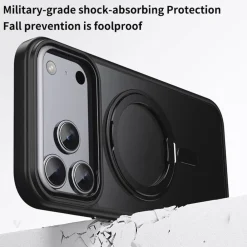 Für Apple iPhone 17 Pro Max Frosted Ring MagSafe TPU + PC Hülle Grau ^ Wigento New