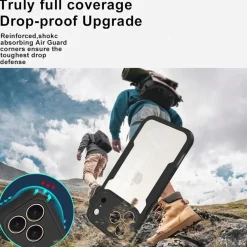 Wigento Für Apple iPhone 17 Pro Max Full Body 360 Grad Acryl TPU Hülle Schwarz