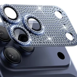 Für Apple iPhone 17 Pro Max Kamera Diamant Design Schutz Metall Blau ^ Wigento Clearance
