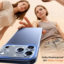 Für Apple iPhone 17 Pro Max Kamera Diamant Design Schutz Metall Blau ^ Wigento Clearance