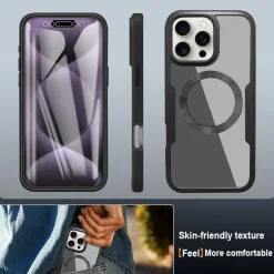 Wigento Für Apple iPhone 17 Pro Max MagSafe Full Body Acryl TPU Hülle Grün Best