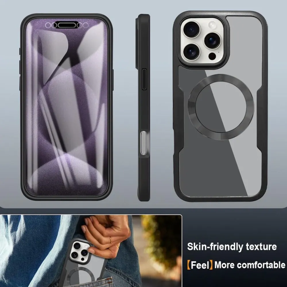 Wigento Für Apple iPhone 17 Pro Max MagSafe Full Body Acryl TPU Hülle Grün Best