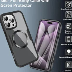 Wigento Für Apple iPhone 17 Pro Max MagSafe Full Body Acryl TPU Hülle Grün Best