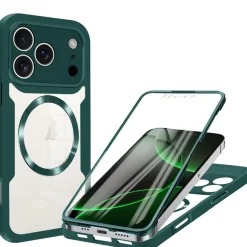 Wigento Für Apple iPhone 17 Pro Max MagSafe Full Body Acryl TPU Hülle Grün Best