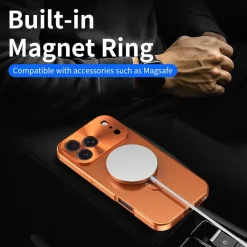 Wigento Für Apple iPhone 17 Pro Max Privacy Metall MagSafe Halter Hülle Orange Outlet