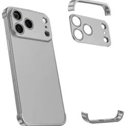 Wigento Für Apple iPhone 17 Pro Max Titan Rahmen Hülle Kameraschutz Grau