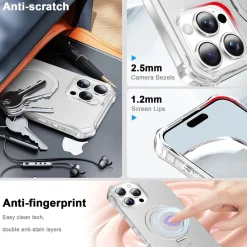 Wigento Für Apple iPhone 16 Pro Solid Color MagSafe Ring Halter Hülle Silber Discount