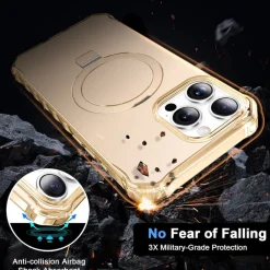 Wigento Für Apple iPhone 16 Pro Solid Color MagSafe Ring Halter Hülle Gold Online