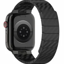 Für Apple Watch SE 2023 40mm Carbonfaser Magnetisches Armband Schwarz ^ Wigento Sale
