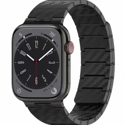 Wigento Für Apple Watch SE 2023 44mm Carbonfaser Magnetisches Armband Schwarz Sale