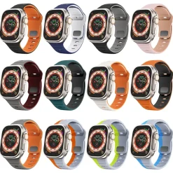Wigento Für Apple Watch SE 2023 40mm Silikon Wellenstruktur Armband Grau Discount