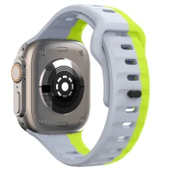Für Apple Watch SE 2023 40mm Silikon Wellenstruktur Armband Grau ^ Wigento Best