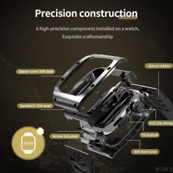 Wigento Für Apple Watch Series 9 8 7 45 / SE 6 5 4 Silikon Band Metall Gehäuse Hot