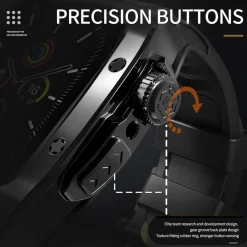 Wigento Für Apple Watch Series 9 8 7 45 / SE 6 5 4 Silikon Band Metall Gehäuse Hot