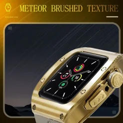 Wigento Für Apple Watch Series 9 8 7 45 / SE 6 5 4 Silikon Band Metall Gehäuse Clearance