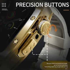 Wigento Für Apple Watch Series 9 8 7 45 / SE 6 5 4 Silikon Band Metall Gehäuse Clearance