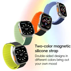Wigento Für Apple Watch Ultra 2 / 1 49mm Magnetisches Silikon Armband Blau Sale