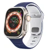 Wigento Für Apple Watch Ultra 2 / 1 49mm Silikon Design Wellen Armband D- Blau Best