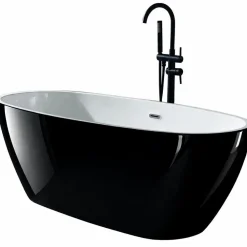 Sanotechnik Freistehende Badewanne MANHATTAN - Glänzend Schwarz Sale