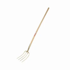 Dunggabel 4 Zinken,  135cm-Stiel Esche, 31x23cm, gold-lackiert ^ Freund Victoria Best
