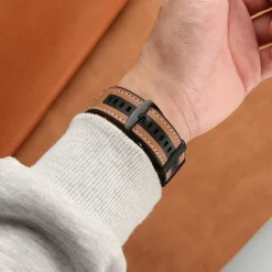 Für Honor Watch 5 Hochwertiges Leder Hybrid Silikon Arm Band Blau ^ Wigento Sale