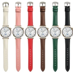 Wigento Für Huawei Watch GT 5 41mm Damen Leder Band silberner Schnalle Schwarz Sale